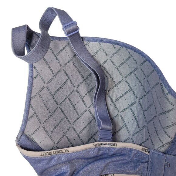 Victorias Secret Uplift Semi Demi Bra Purple 32DD Lightly Lined Seamless Adj - Picture 5 of 8